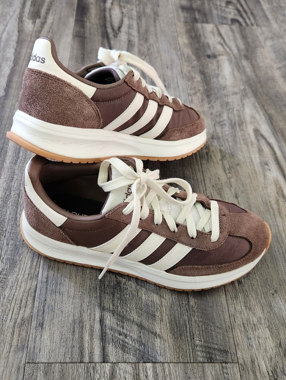 Adidas Run 70s 2.0 Earth Strata Cream Trim Brown Suede Runner Sneakers - Picture 3 of 9